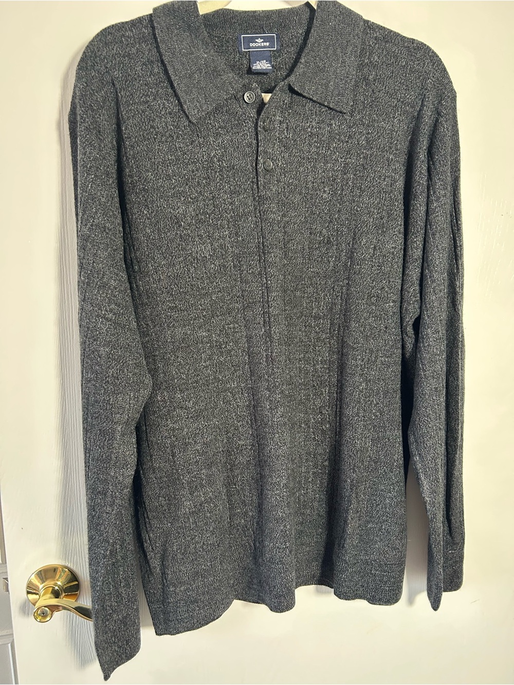 Dockers Charcoal Gray Zip Polo Sweater